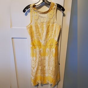Yellow and Lace Dress
